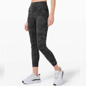 Lululemon Wunder Under High-Rise Tight 25" Full-On Luon in Camo Grey W2110 Sz 6